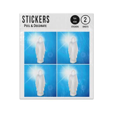 Picture of White Guardian Angel Sky Background Sun Flare Religious Sticker Sheets Twin Pack
