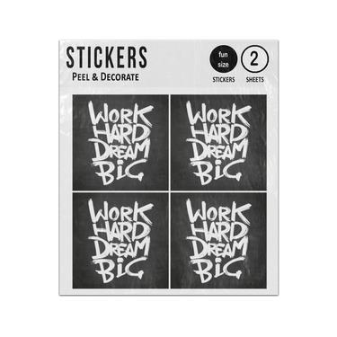 Picture of Work Hard Dream Big Phrase Chalkboard Sticker Sheets Twin Pack