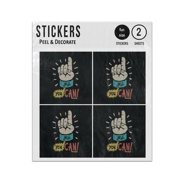 Picture of Yes You Can Hand Raised Finger Pointing Sticker Sheets Twin Pack