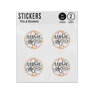 Picture of Yoga Day Typography Sticker Sheets Twin Pack