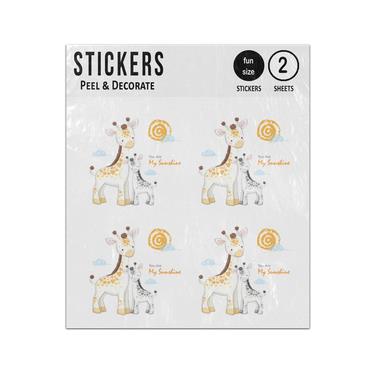 Picture of You Are My Sunshine Baby Mother Giraffe Sticker Sheets Twin Pack