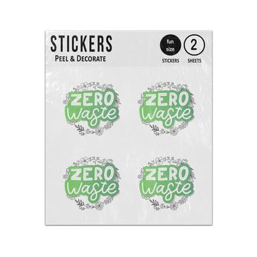 Picture of Zero Waste Eco Green Silhouette Lettering Text Sticker Sheets Twin Pack