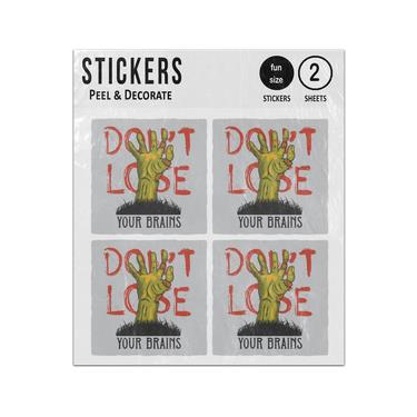 Picture of Zombie Hand Do Not Lose Your Brains Sticker Sheets Twin Pack
