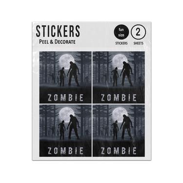 Picture of Zombies Forest Full Moon Silhouette Sticker Sheets Twin Pack