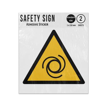 Picture of Automatic Start Up Yellow Triangle Warning Hazard Iso 7010 W018 Adhesive Vinyl Signs Twin Pack