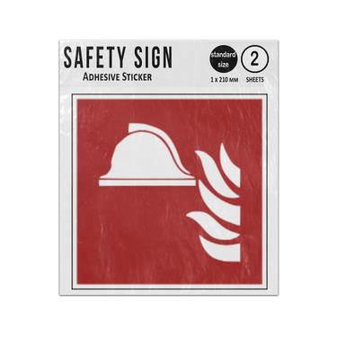 Picture of Collection Of Firefighting Equipment Red Fire Protection Safety Iso 7010 F004 Adhesive Vinyl Signs Twin Pack