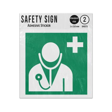 Picture of Doctor Green Square Safe Condition Iso 7010 E009 Adhesive Vinyl Signs Twin Pack