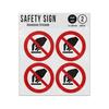 Picture of Do Not Touch Red Circle Diagonal Line Prohibition Iso 7010 P010 Adhesive Vinyl Signs Twin Pack