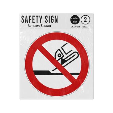 Picture of Do Not Use For Face Grinding Red Circle Diagonal Line Prohibition Iso 7010 P032 Adhesive Vinyl Signs Twin Pack