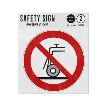 Picture of Do Not Use For Wet Grinding Red Circle Diagonal Line Prohibition Iso 7010 P033 Adhesive Vinyl Signs Twin Pack