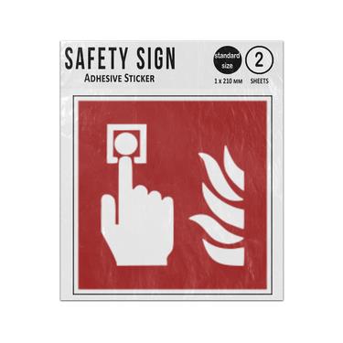 Picture of Fire Alarm Call Point Red Fire Protection Safety Iso 7010 F005 Adhesive Vinyl Signs Twin Pack