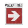 Picture of Fire Direction Arrow 90 Degree Red Fire Protection Safety Iso 7010 Adhesive Vinyl Signs Twin Pack