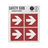 Picture of Fire Direction Arrow 90 Degree Red Fire Protection Safety Iso 7010 Adhesive Vinyl Signs Twin Pack
