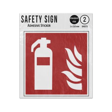 Picture of Fire Extinguisher Red Fire Protection Safety Iso 7010 F001 Adhesive Vinyl Signs Twin Pack