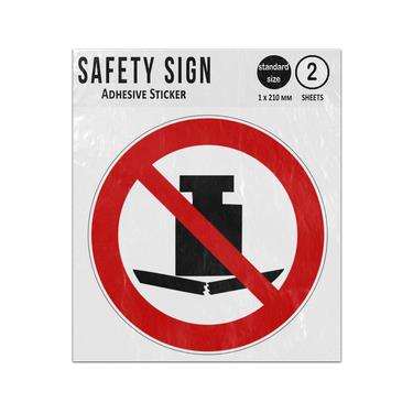 Picture of No Heavy Load Red Circle Diagonal Line Prohibition Iso 7010 P012 Adhesive Vinyl Signs Twin Pack