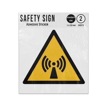 Picture of Non Ionizing Radiation Yellow Triangle Warning Hazard Iso 7010 W005 Adhesive Vinyl Signs Twin Pack