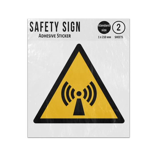 Picture of Non Ionizing Radiation Yellow Triangle Warning Hazard Iso 7010 W005 Adhesive Vinyl Signs Twin Pack