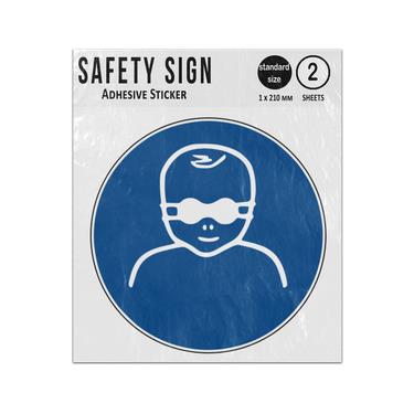 Picture of Protect Infants Eyes With Opaque Protection Blue Circle Mandatory Action Iso 7010 M025 Adhesive Vinyl Signs Twin Pack