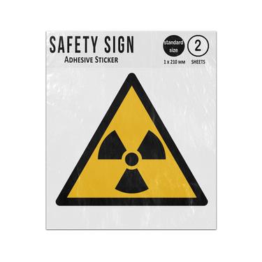 Picture of Radioactive Material Or Ionizing Radiation Yellow Triangle Warning Hazard Iso 7010 W003 Adhesive Vinyl Signs Twin Pack