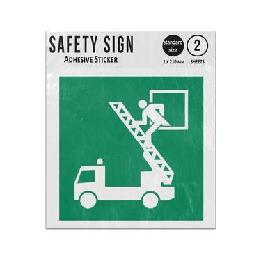 Picture of Rescue Window Green Square Safe Condition Iso 7010 E017 Adhesive Vinyl Signs Twin Pack