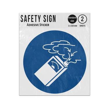 Picture of Use Gas Detector Blue Circle Mandatory Action Iso 7010 M048 Adhesive Vinyl Signs Twin Pack