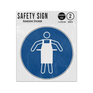 Picture of Use Protective Apron Blue Circle Mandatory Action Iso 7010 M026 Adhesive Vinyl Signs Twin Pack