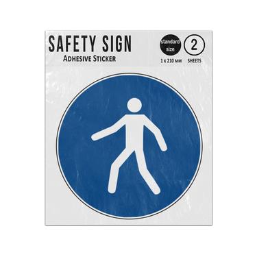 Picture of Use This Walkway Blue Circle Mandatory Action Iso 7010 M024 Adhesive Vinyl Signs Twin Pack