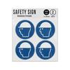 Picture of Wear Head Protection Blue Circle Mandatory Action Iso 7010 M014 Adhesive Vinyl Signs Twin Pack