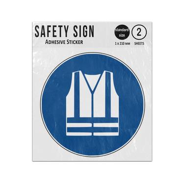 Picture of Wear High Visibility Clothing Blue Circle Mandatory Action Iso 7010 M015 Adhesive Vinyl Signs Twin Pack