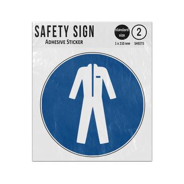 Picture of Wear Protective Clothing Blue Circle Mandatory Action Iso 7010 M010 Adhesive Vinyl Signs Twin Pack