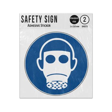 Picture of Wear Respiratory Protection Blue Circle Mandatory Action Iso 7010 M017 Adhesive Vinyl Signs Twin Pack