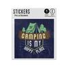 Picture of Camping Is My Happy Place Sayings Quote With Tent Drawing Sticker Sheets Twin Pack