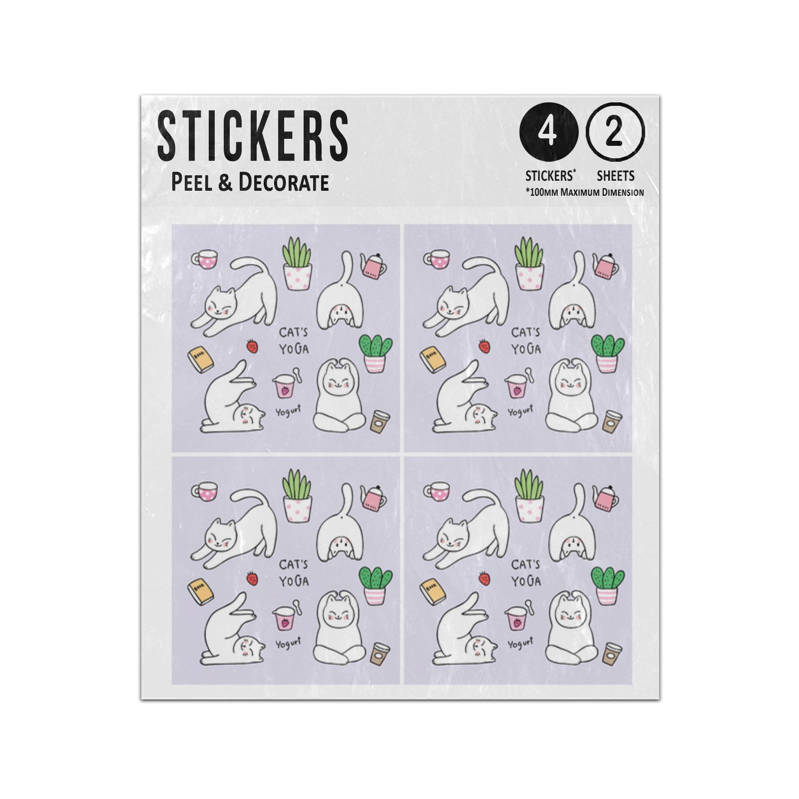 Yoga Sticker Sheet, Yoga Stickers, Cute Illustrated Sticker Set