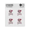 Picture of Cartoon Human Skull Wearing Baseball Cap And Crossbones Sticker Sheets Twin Pack