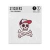 Picture of Cartoon Human Skull Wearing Baseball Cap And Crossbones Sticker Sheets Twin Pack