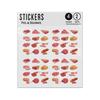 Picture of Cartoon Meat Beef Steak Sausages Set Collection Sticker Sheets Twin Pack