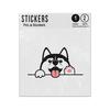 Picture of Cartoon Siberian Husky Standing Up Waving Paw Sticker Sheets Twin Pack