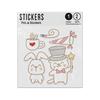 Picture of Cat Wand Rabbit Tea Love Party Happy Drawings Set Sticker Sheets Twin Pack