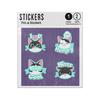 Picture of Cool Hungry I Heart You Hiss Cat Face Emotions Sticker Sheets Twin Pack