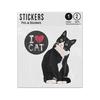 Picture of I Heart Black White Cat Sticker Sheets Twin Pack