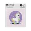 Picture of Young Unicorn Standing Pink Hearts Purple Circle Sticker Sheets Twin Pack