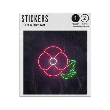 Picture of Anzac Remembrance Single Neon Poppy Petals Leaves Sticker Sheets Twin Pack