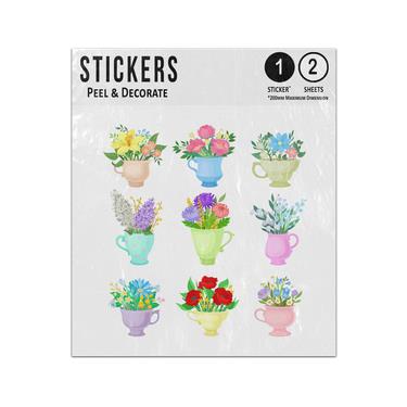 Picture of Flower Plant0 Red Poppy Leaves Lilac Orange Green Pink Vases Collection Sticker Sheets Twin Pack
