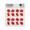 Picture of Poppies Four Red 3D Realistic Seed Head Stem Flowers Black Centre Sticker Sheets Twin Pack