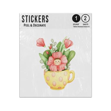 Picture of Poppies With Baby Face Pistil Yellow Teacup Bouquet Plant Sticker Sheets Twin Pack