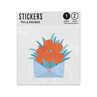 Picture of Poppy Blue Envelope Love Letter Heart Seal Leaves Sticker Sheets Twin Pack