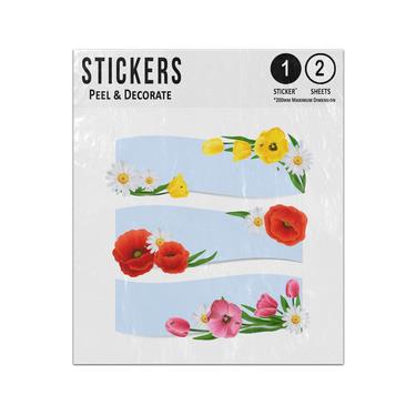 Picture of Poppy Curvy Banners Yellow Red Pink Sticker Sheets Twin Pack