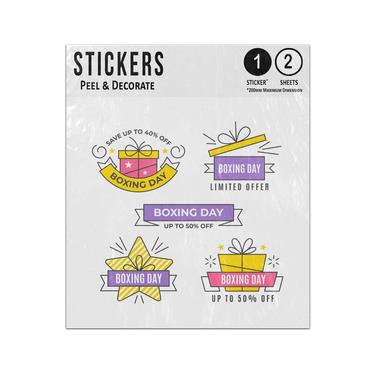 Picture of Boxing Day Christmas Sale Offer Badge Label Save Limited Sticker Sheets Twin Pack