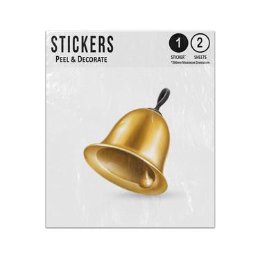 Picture of Christmas Bell Ring Realistic Golden Handle Chime Modern Tradition Sticker Sheets Twin Pack