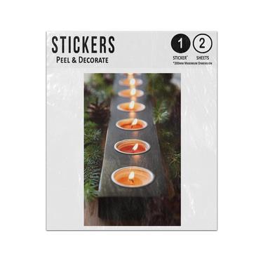 Picture of Christmas Candles Burning Church Ornaments Decoration Branches Sticker Sheets Twin Pack